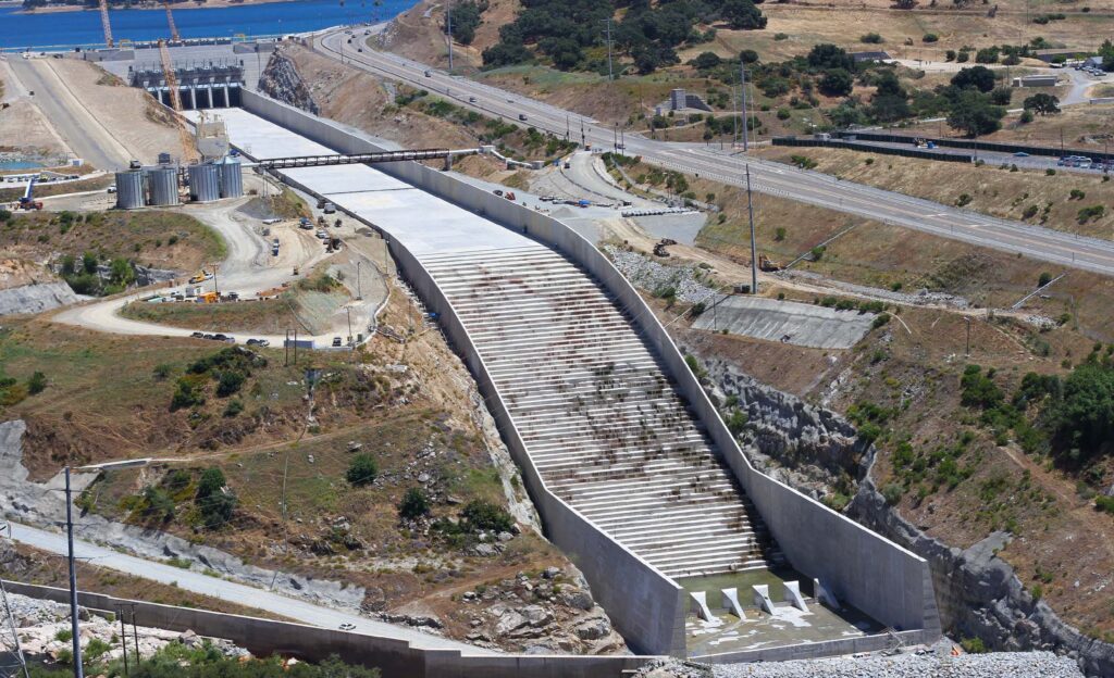 Upper chute: A little over 2,000 feet long, the upper chute tapers downhill at a two percent grade.