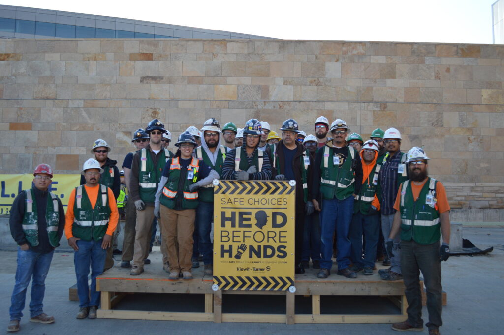 The CVIS team on the Replacement Medical Center Facility, Eastern Colorado Health Care System in Colorado, reminds workers to think things through before they act with their hands.