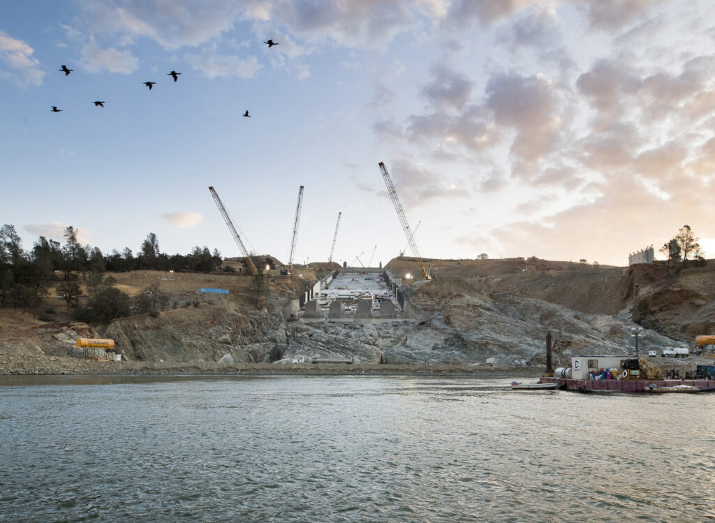 Oroville spillway under construction