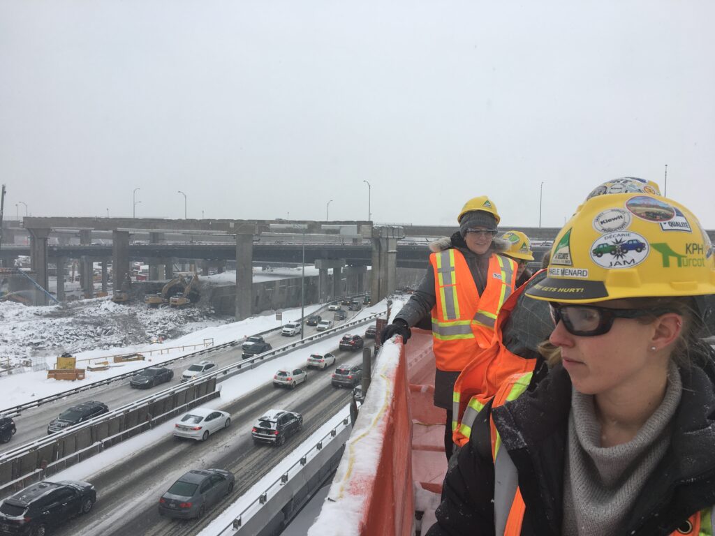 WCLS attendees tour the Turcot construction site with project management.