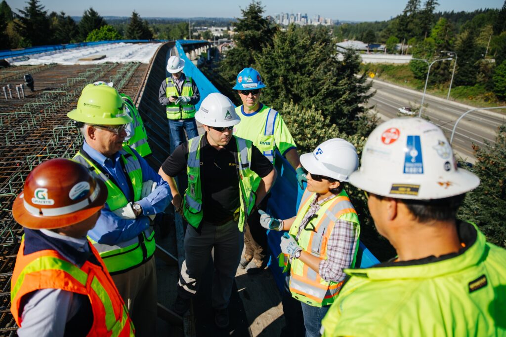 A job site tour was a highlight of the Safety Week event.