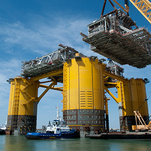 Image of a large module being hoisted onto floating topsides