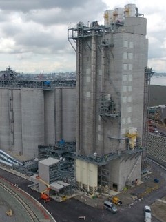 Image of a completed facility under a gray sky