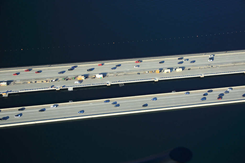 When the LRT project opens in 2023, the 105-foot-wide top deck of the bridge will allow for a pedestrian path, four lanes of vehicle traffic and two directions of light rail track, eastbound and westbound. The westbound track will be complete by summer 2020.