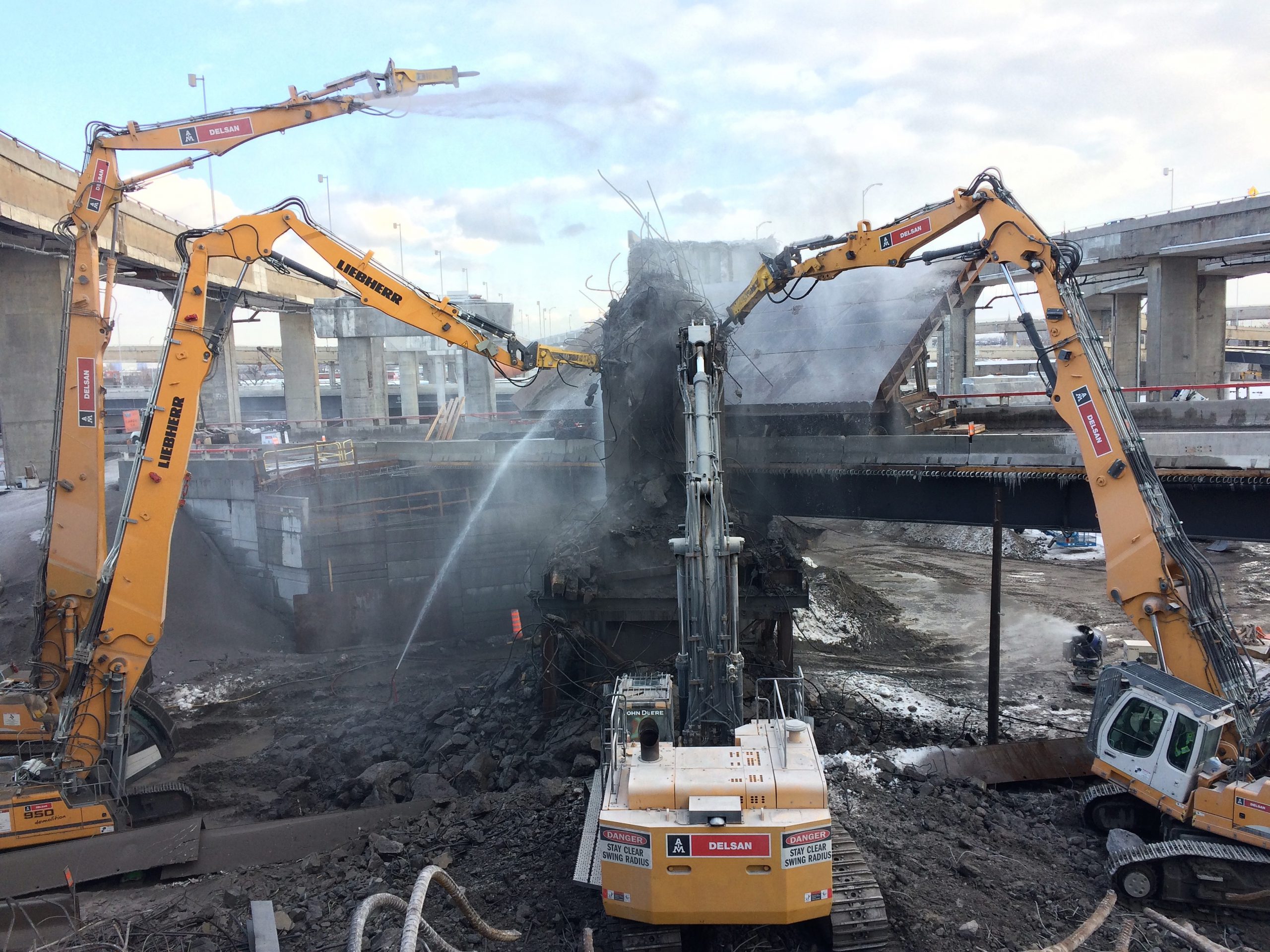 The old ramp from Highway 20 East toward Highway 15 North was dismantled to make way for the new interchange.