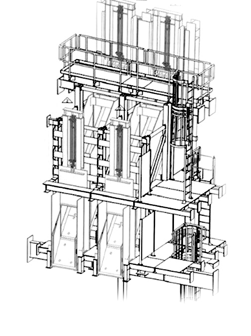 A meticulously designed skip loader system was constructed that will eventually remove approximately 800,000 tons of excavated rock.