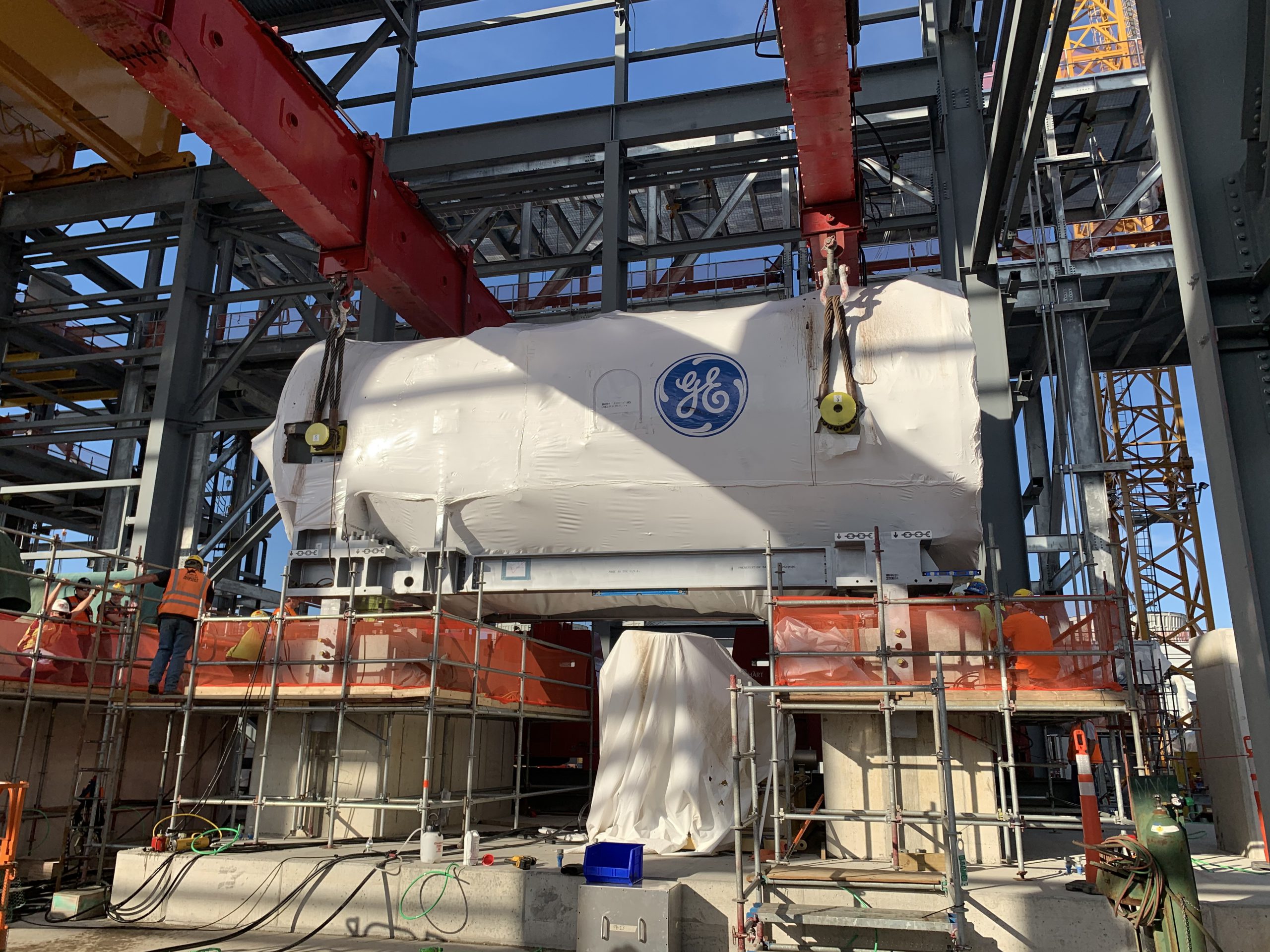 This photo captures the final touch-down of  the generator.