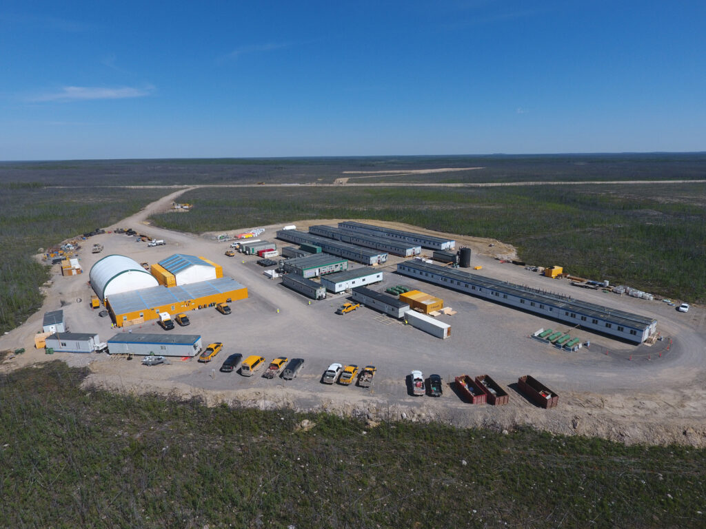 Aerial view of the 192-person camp, office and maintenance facility.