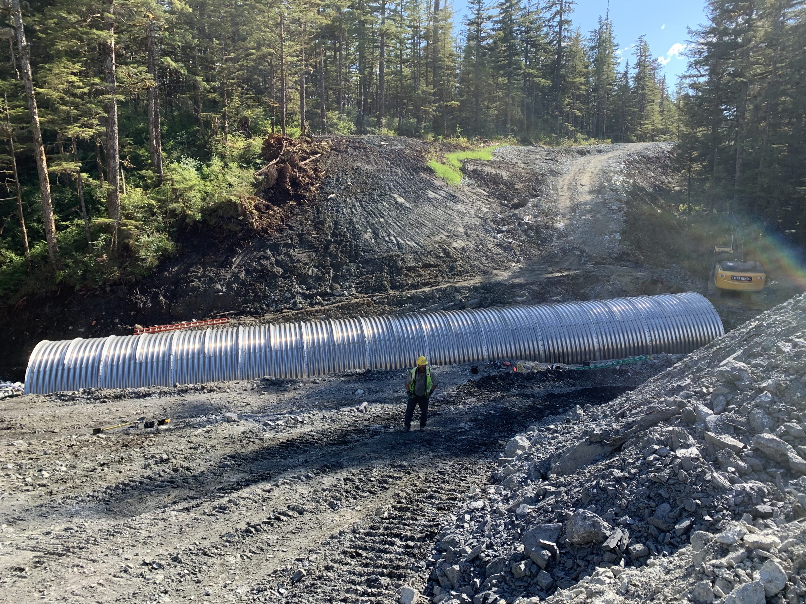 Crews assembled the multi plate on site in 4-foot sections due to access and transport limitations.  