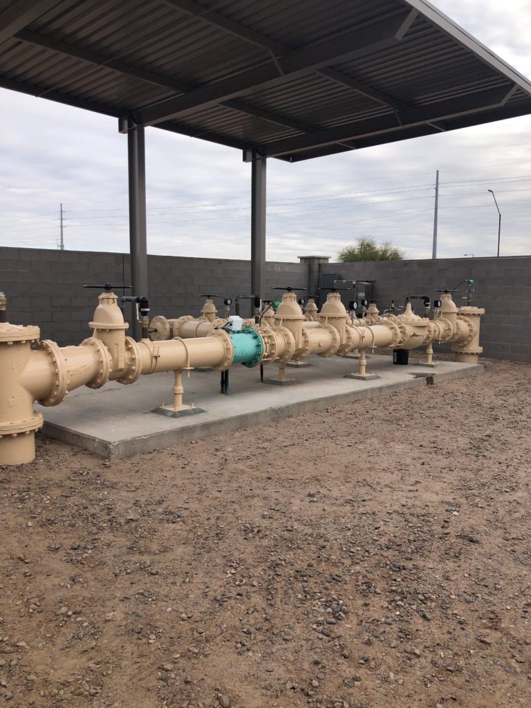 The Jackie A. Meck Water Campus project included tying in new infrastructure into the existing distribution network.