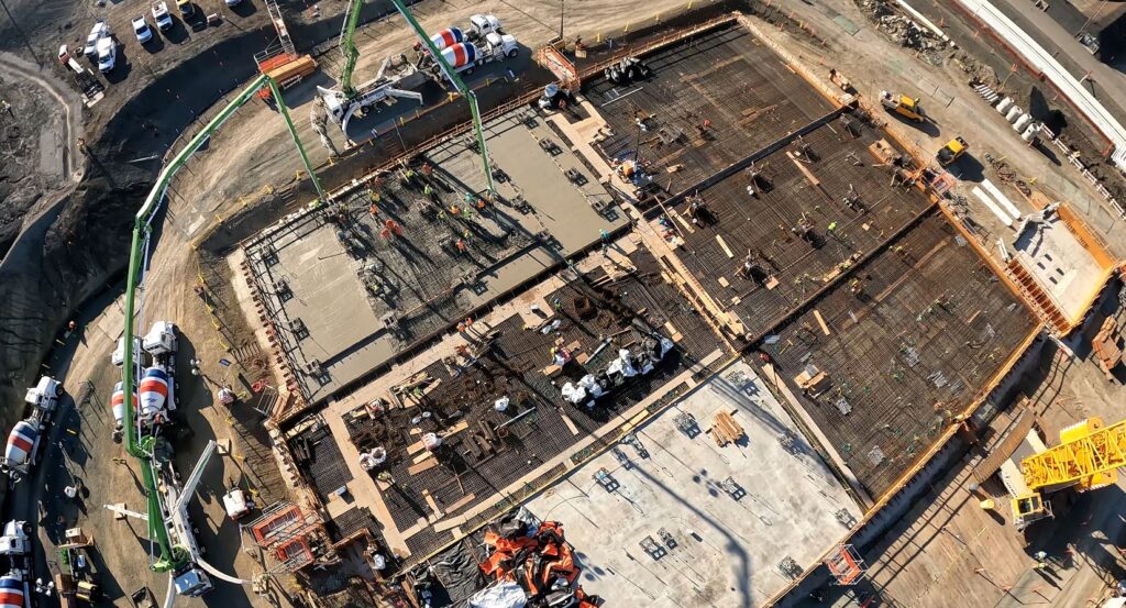 A shrinking footprint made for creative building solutions through the different phases.