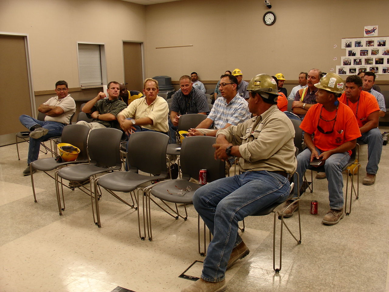 Sezer attends a superintendent meeting at Kiewit Offshore Services’ Ingleside yard in 2005. 
