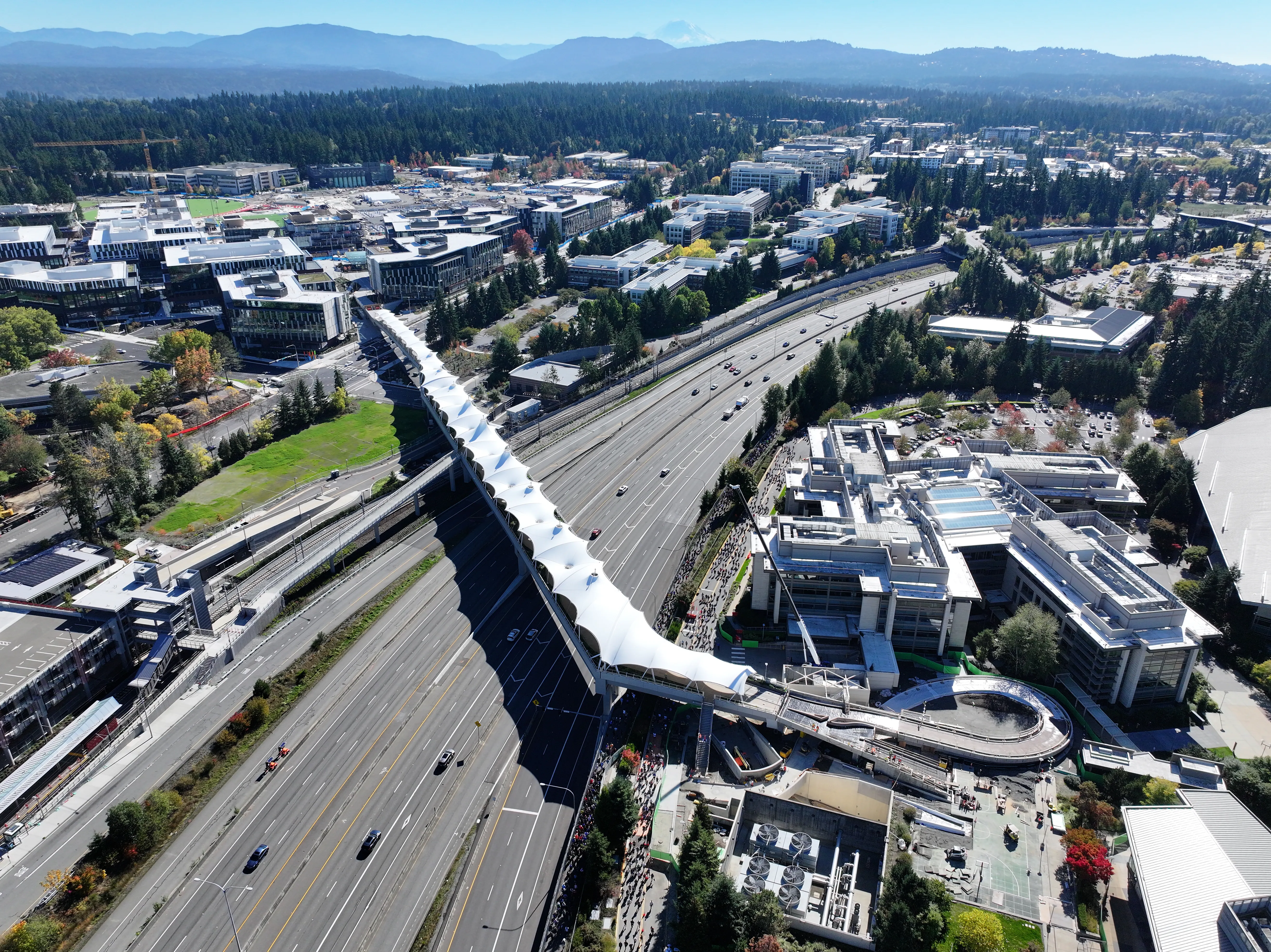 The Redmond Technology Station Pedestrian Bridge in Washington.