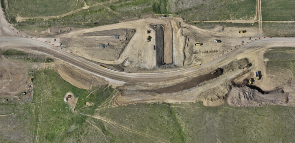 May – Excavate for 20-foot-diameter steel multiplate pipe 