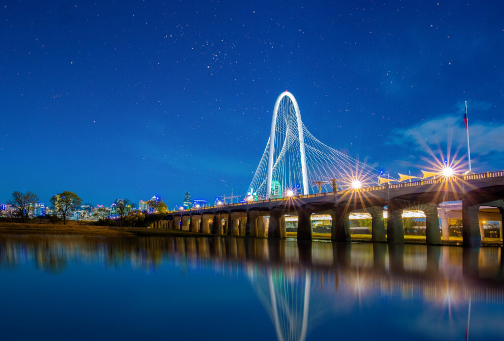 Margaret Hunt Hill Bridge in Dallas, Texas.